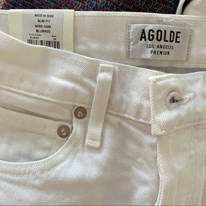 NWT Agolde Blurred (white) Nico HI RISE slim fit